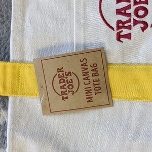 Trader Joe’s Mini Canvas Tote Bag Yellow - NEW With Tag